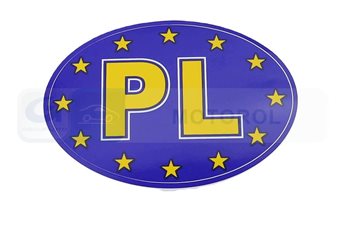 NAKLEJKA PL-NIEBIESKA+GWIAZDKI UE SRED.
