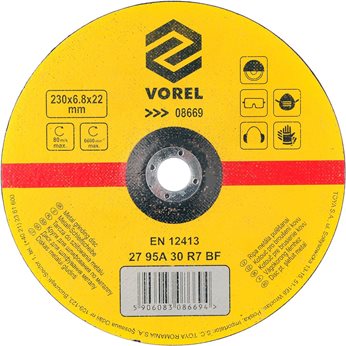 TARCZA DO SZLIFOWANIA METALU 230X6,8X22