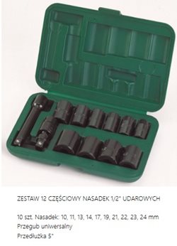 "ZESTAW NASADEK UDAROWYCH 1/2"" 12CZ"
