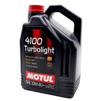 OLEJ MOTUL 10W40 5L 4100 TURBOLIGHT / A3/B4 / SN / 229.3 / 501.01 505.00 / RN 0700 / B71 2300 / DO W