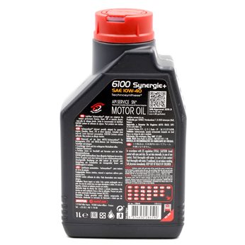 OLEJ MOTUL 10W40 1L 6100 SYNERGIE+ / A3/B4 / SN/CF / 501.01 505.00 / 229.3 / B71 2300 / RN710 / DO W