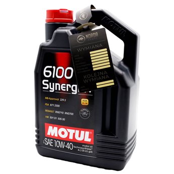 OLEJ MOTUL 10W40 4L 6100 SYNERGIE+ / A3/B4 / SN/CF / 501.01 505.00 / 229.3 / B71 2300 / RN710 / DO W