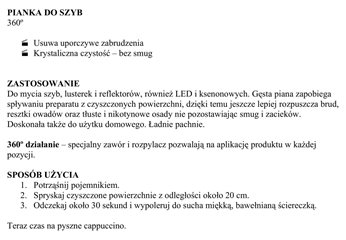 PIANKA DO MYCIA SZYB 400ML