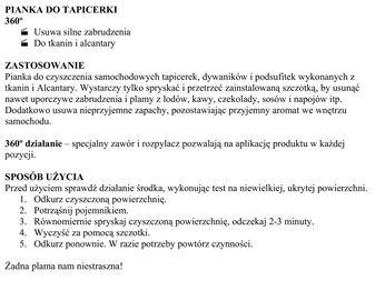 PIANKA DO TAPICERKI +SZCZOTKA 500ML