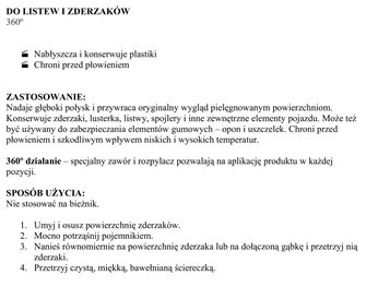SRODEK DO LISTEW I ZDERZAKOW BAMP 400ML