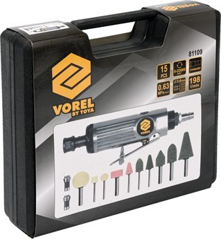 SZLIFIERKA PNEUMAT. PROSTA Z AKCESORIAMI