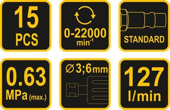 SZLIFIERKA PNEUMAT. PROSTA Z AKCESORIAMI