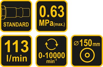 SZLIFIERKA PNEUMAT. MIMOSRODOWA 150MM