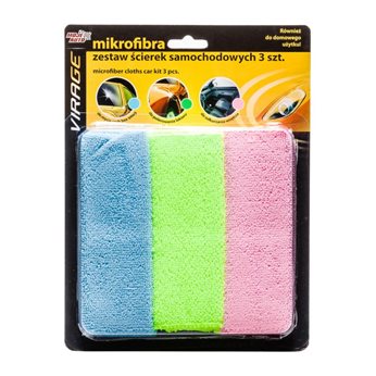 ZESTAW SCIEREK SAMOCHOD MIKROFIBRA 3SZT