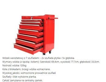 WOZEK NARZEDZIOWY 7 SZUFLAD PUSTY