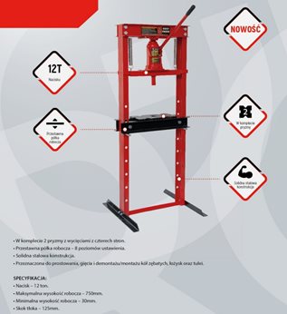 PRASA WARSZTATOWA HYDRAULICZNA 12T