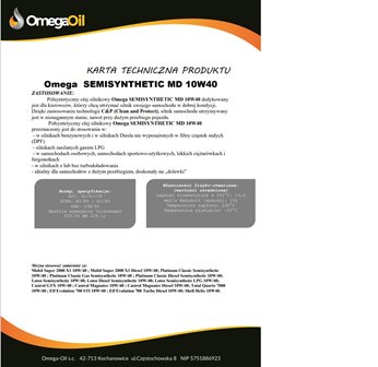 OLEJ OMEGA 10W-40 4L SEMISYNTHETIC MD