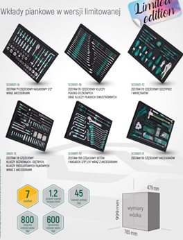 WOZEK WARSZTATOWY 7 SZUFLAD 368 NARZEDZ