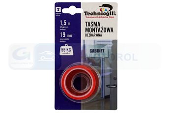 TASMA MONTAZOWA BEZBARWNA 1,5MX19MM