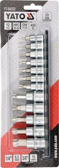 ZESTAW KLUCZY TORX SECUR NA SZYNIE, 1/4, 3/8, 12CZ
