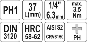 KLUCZ TRZPIENIOWY PH1 1/4 L37MM
