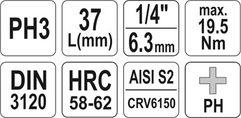KLUCZ TRZPIENIOWY PH3 1/4 L37MM
