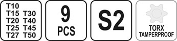 ZESTAW KLUCZY TRZPIENIOWYCH TORX Z RĘKOJEŚCIĄ, 9 CZ