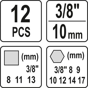 KOMPLET KLUCZY DO SPUSTU OLEJU 12CZ.