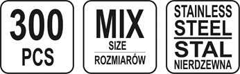 300 SZT NAKRĘTKI METRYCZNE MIX