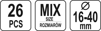 26 SZT OBEJMY SKRECANE MIX ROZMIAROW