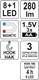LAMPA WARSZTATOWA 8+1 LED, 280LM DIODOWA