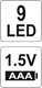 LATARKA ALUMINIOWA, 9 LED, CZARNA