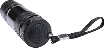 LATARKA ALUMINIOWA, 9 LED, CZARNA