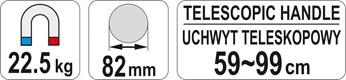 TELESKOPOWY CHWYTAK MAGNETYCZNY 59-99CM