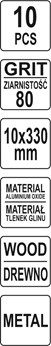 PAPIER ŚCIERNY P80 330 MM X 10 MM PAS BEZKOŃCOWY 10 SZT