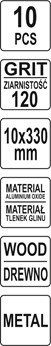 PAPIER ŚCIERNY P120 330 MM X 10 MM PAS BEZKOŃCOWY 10 SZT